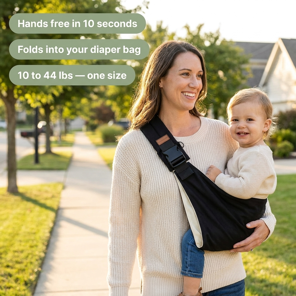Hands free in 10 seconds - 10 to 44 lbs